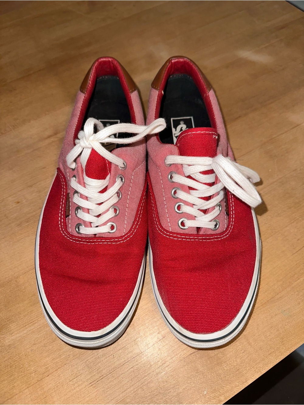 Vans Red and Pink Canvas Low-Top Sneakers